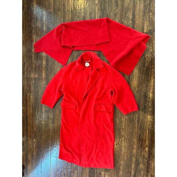 Banana Republic Oversized Double-Faced Wool Red Cape Trench Coat XL NWOT - Picture 9 of 10